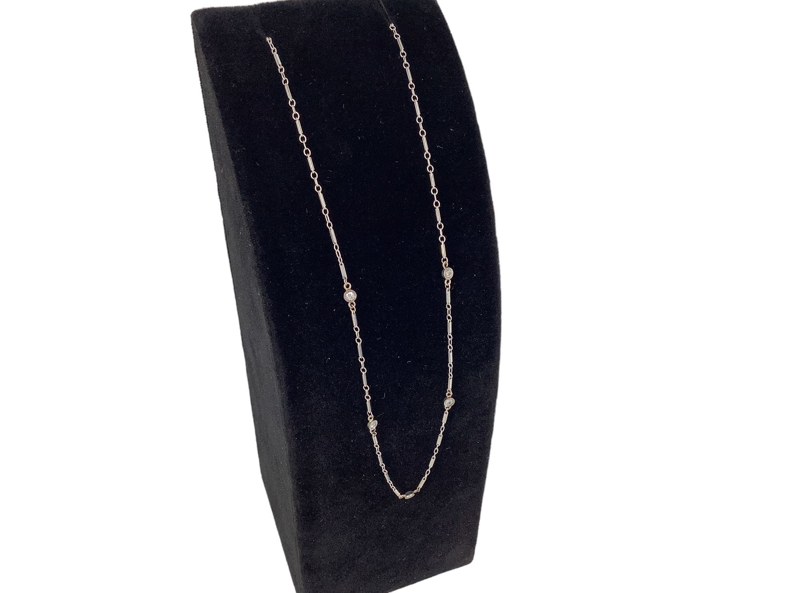 White Gold Diamond Station Necklace (1 of 6)