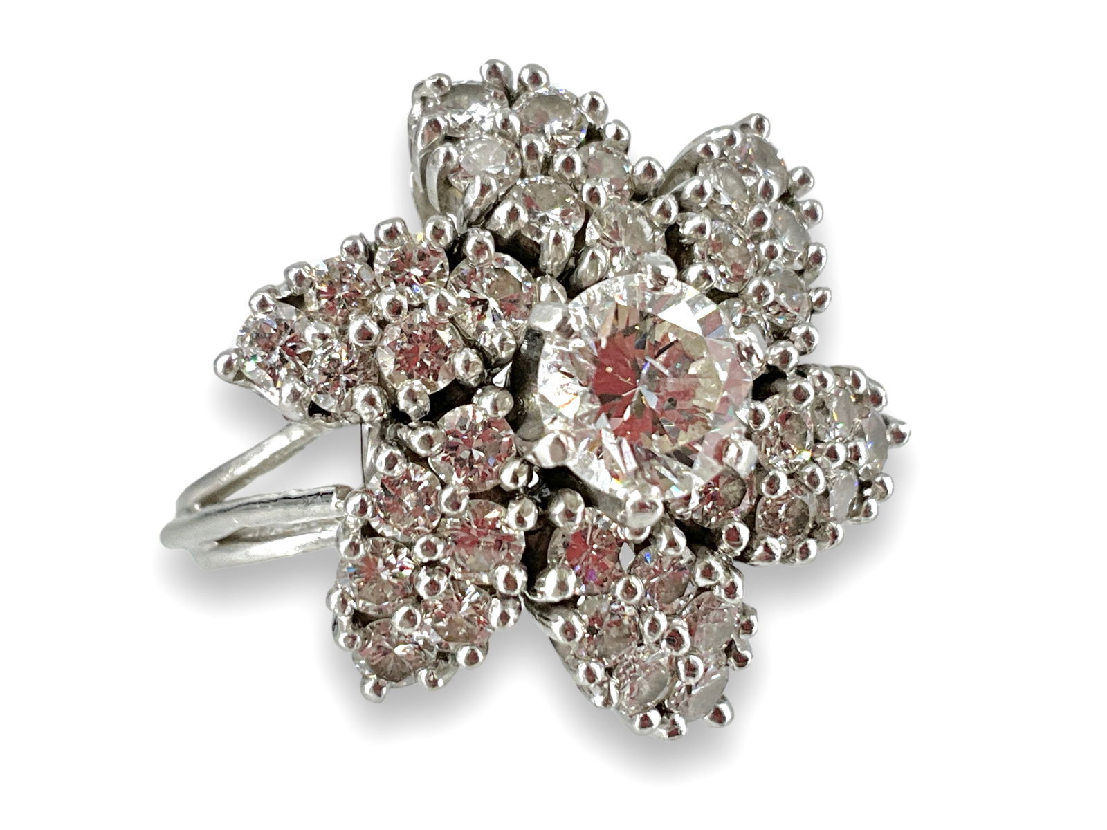 Platinum Diamond Flower Ring (1 of 6)