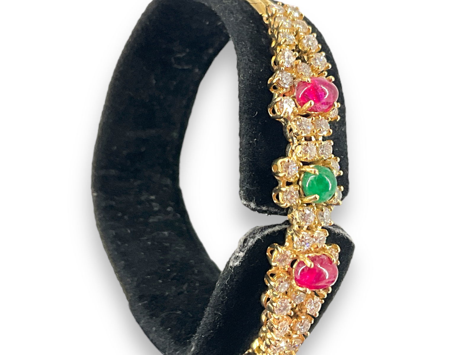 14kt Yellow Gold Bracelet With Diamonds, Emeralds & Rubies (1 of 9)