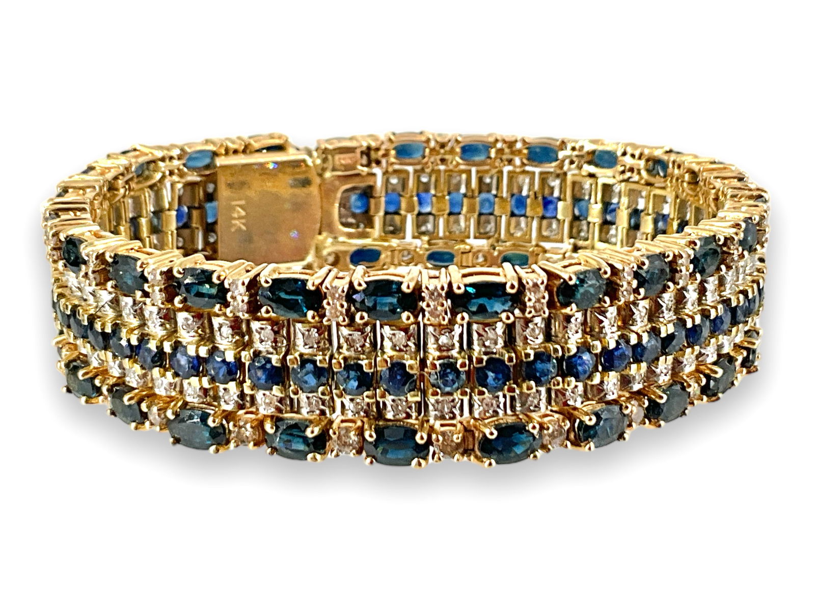 14kt Yellow Gold Diamond & Sapphire Bracelet (1 of 12)