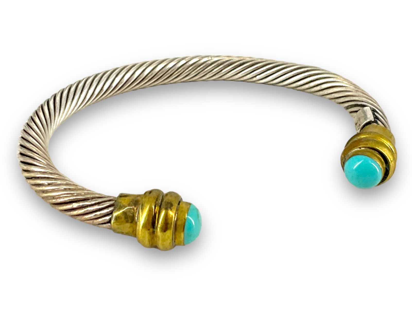 Southwestern Sterling and Turquoise Stone Cuff (1 of 3)