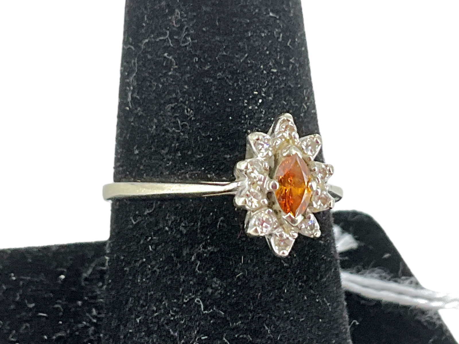 Attractive 14k Diamond Cluster Ring w/Irradiated Center Diamond (1 of 5)