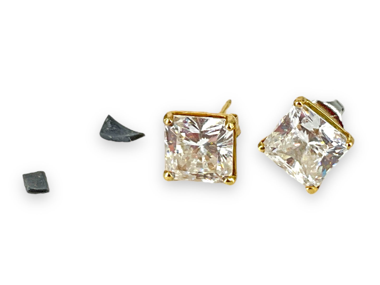 14kt Gold and CZ Stone Earrings (1 of 4)