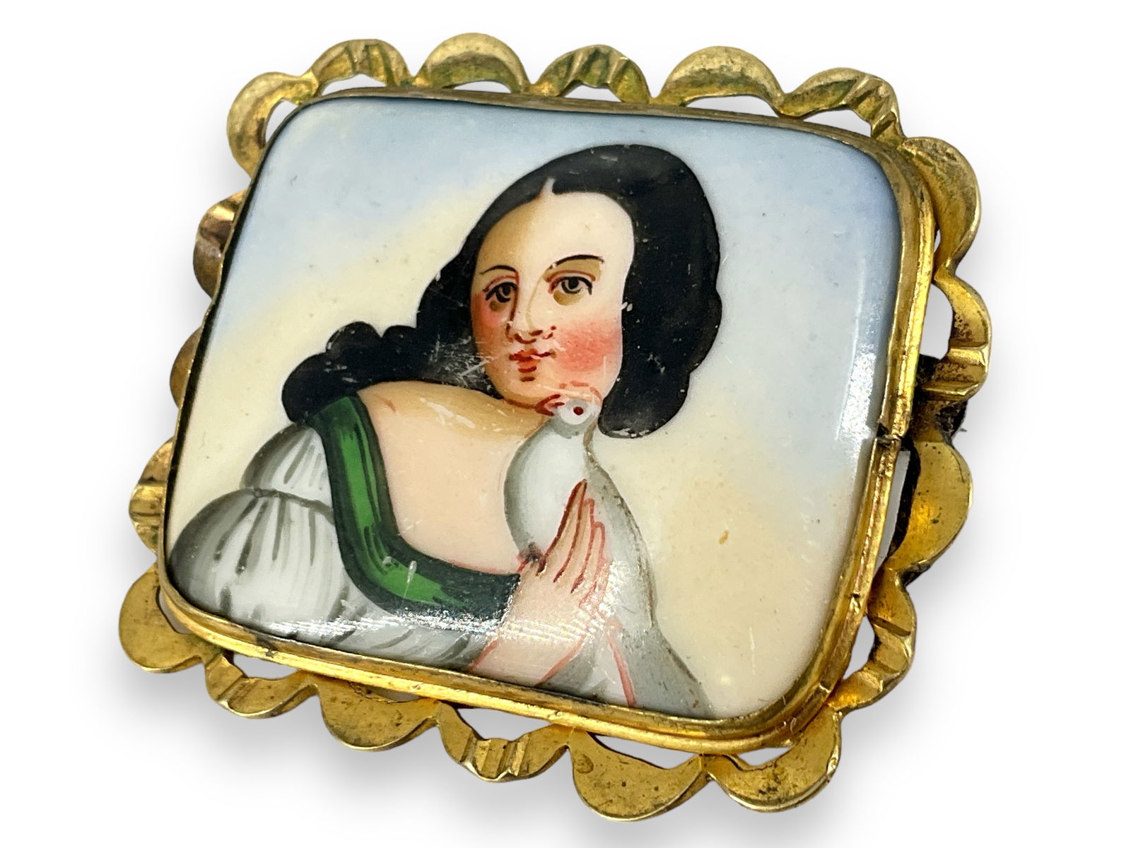 Hand Painted Porcelain Pin (1 of 2)