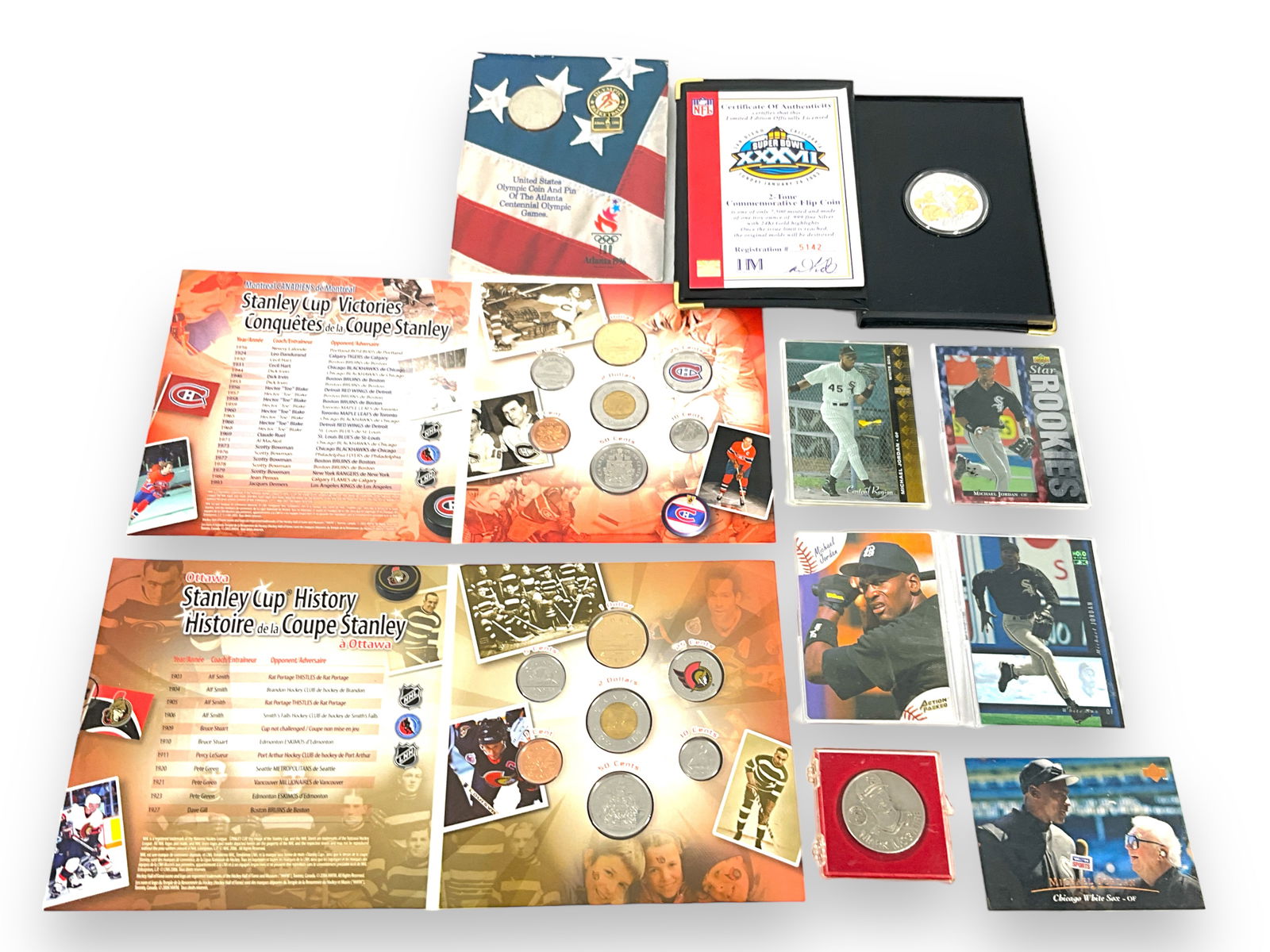 Assemblage of Sports Coins, Cards, and Medals (1 of 6)