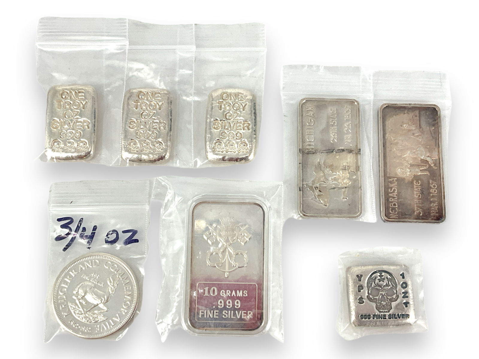 Assortment of Silver Bars/Ingots and Silver Bullion Coin (1 of 6)