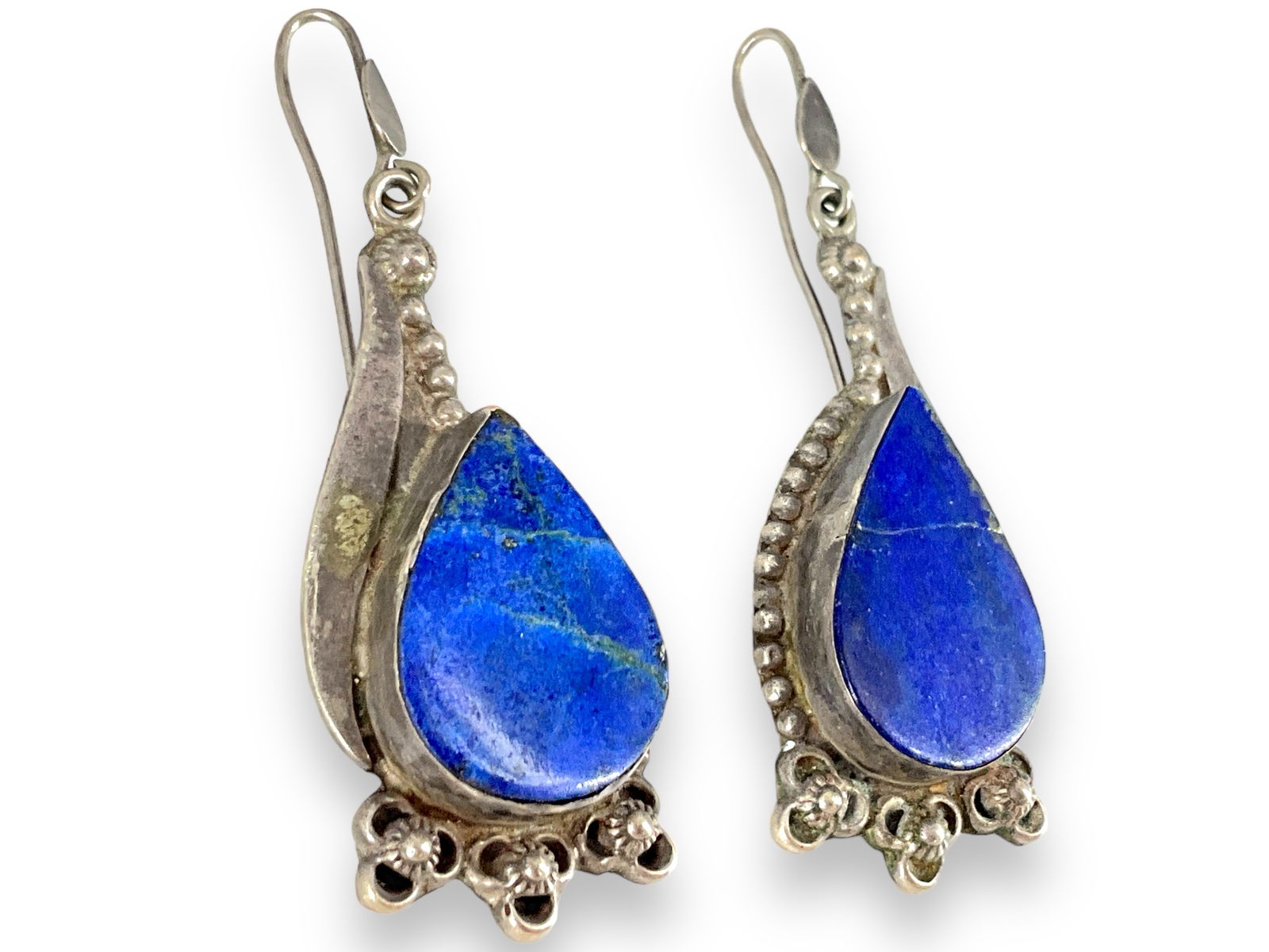 Pair of Sterling Silver & Stone Dangle Earrings (1 of 2)