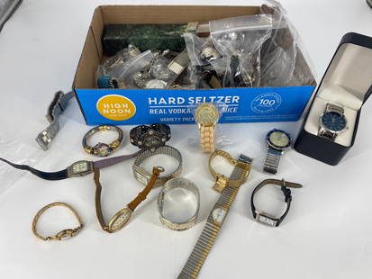 Assortment of Modern Wrist Watches: Assortment of Modern Wrist Watches Styles from: Timex, Geneva, Milan, Folio, Panache, Ca'D'Oro, Rayard, Gitano, Bulova, Rumours and more. Includes fugazi "Rolex" watch with automatic movement. Mixed c