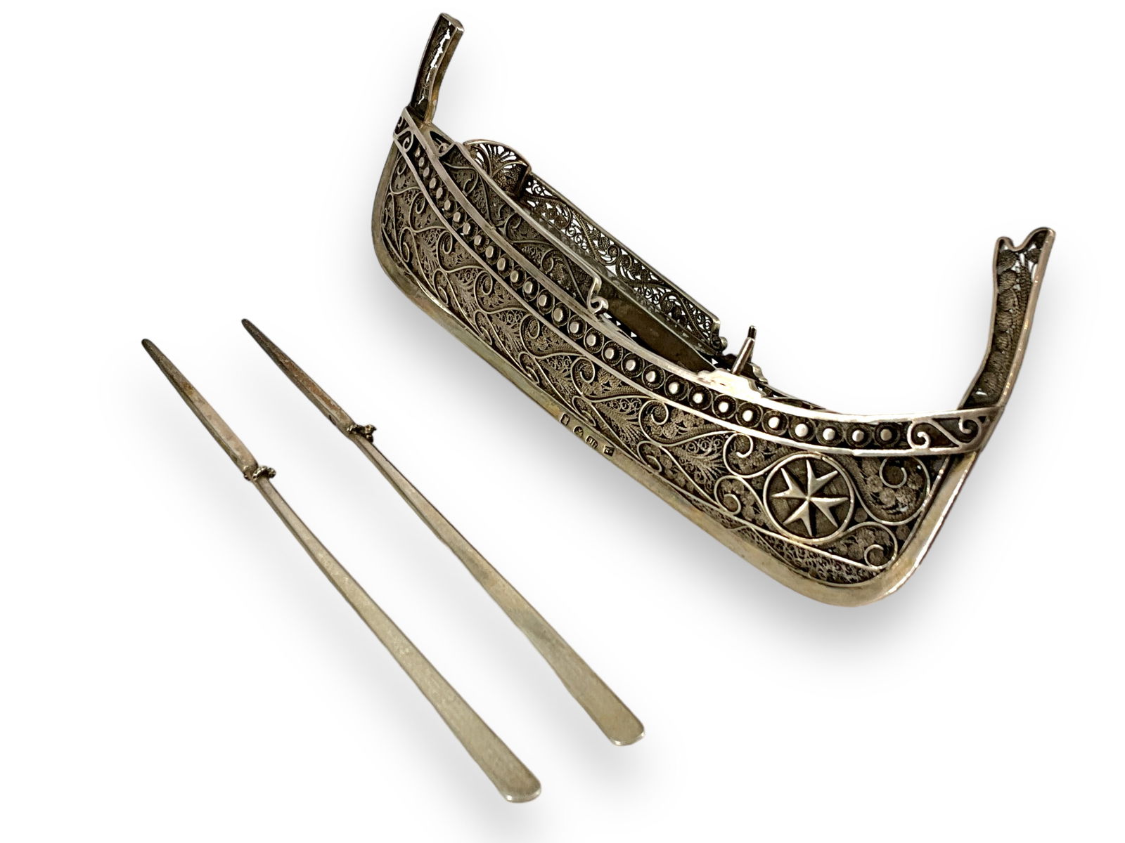 917 Silver Boat with Silver Oars (1 of 5)