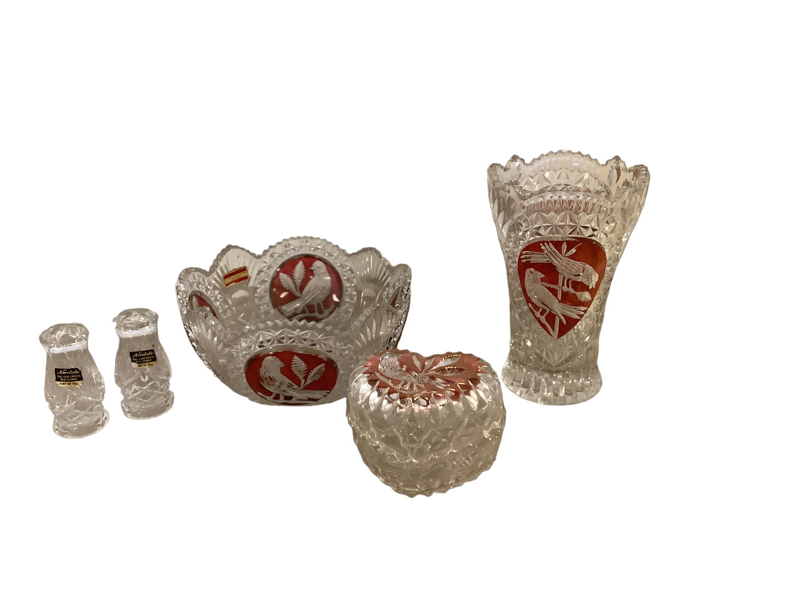 Hofbauer Song Byrdes Crystal and Noritake Salt & Pepper Shakers (1 of 1)