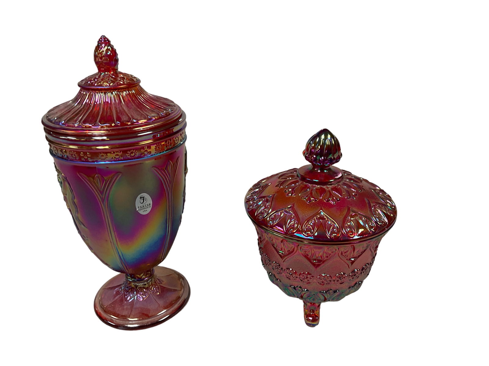 Fenton Ruby Carnival Dancing Ladies Covered Jar Rosenthal Collection 2007 (1 of 1)