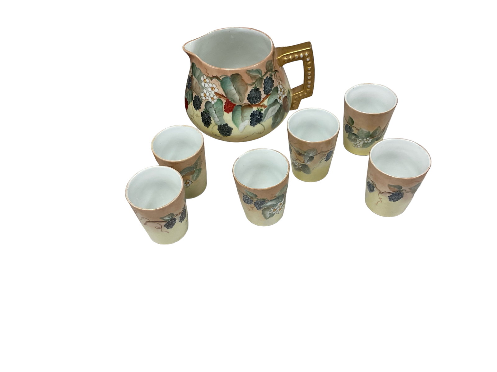 Hahenzollern China: Hahenzollern China Lot of 7. (1) Pitcher and (6) glasses.