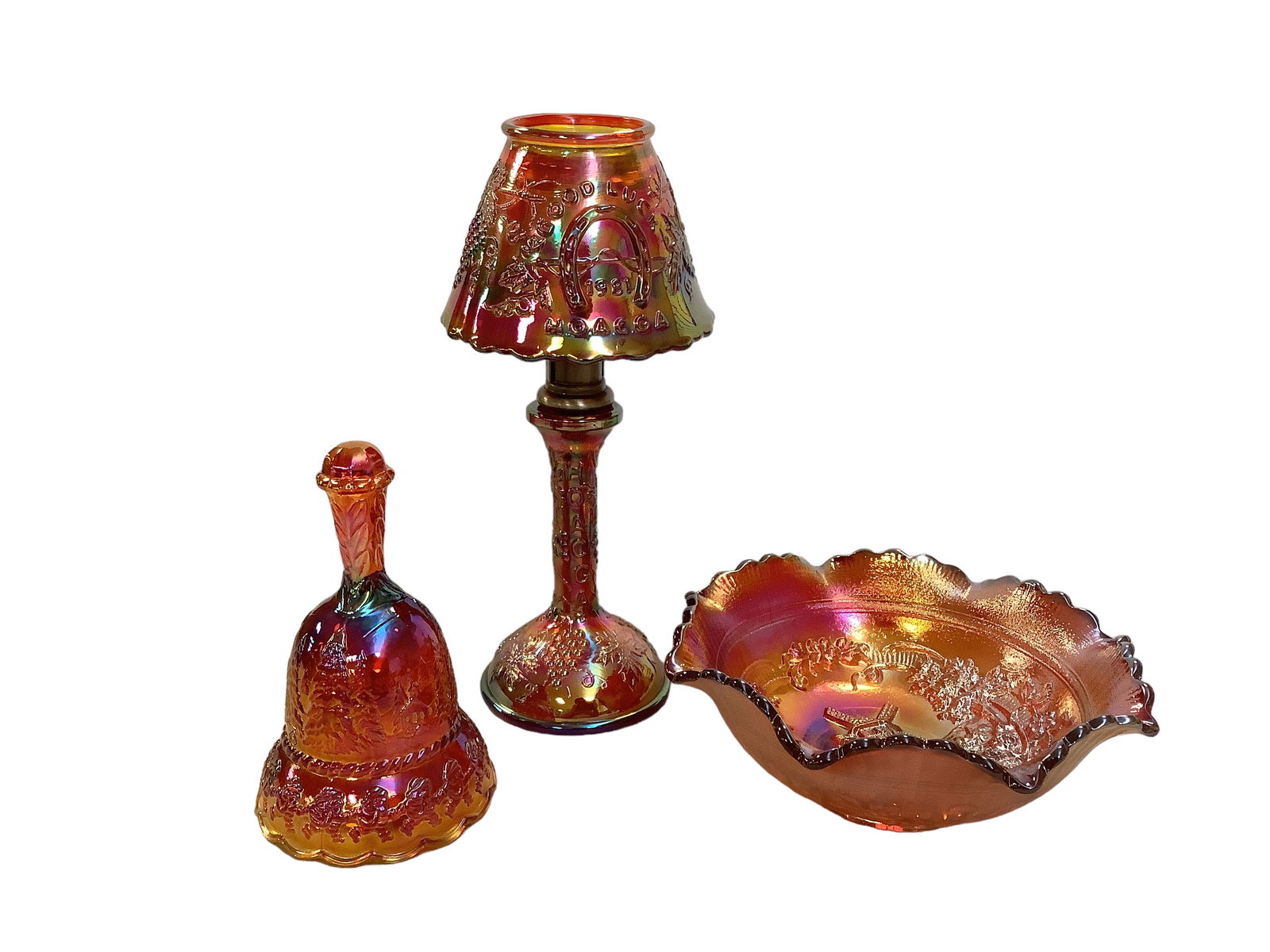 Ruby Red Iridescent Carnival Glass (1 of 8)
