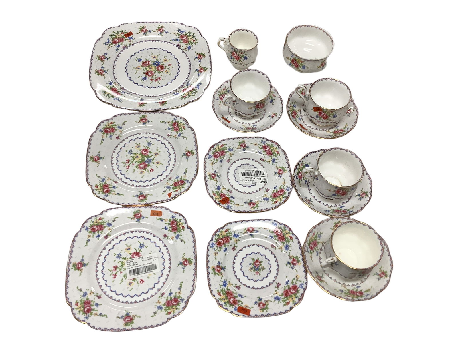 Royal Albert Bone China: Royal Albert Bone China 4- cups and saucers, 2- dessert plates, 3- dinner plates, and sugar and creamer set.