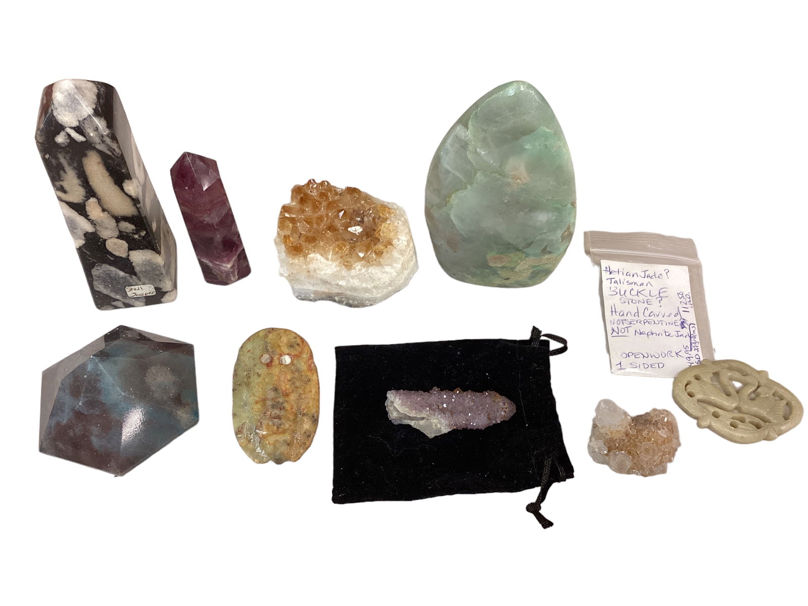 Natural Stones and Crystals Plus Hand Carved Talisman Buckle (1 of 6)