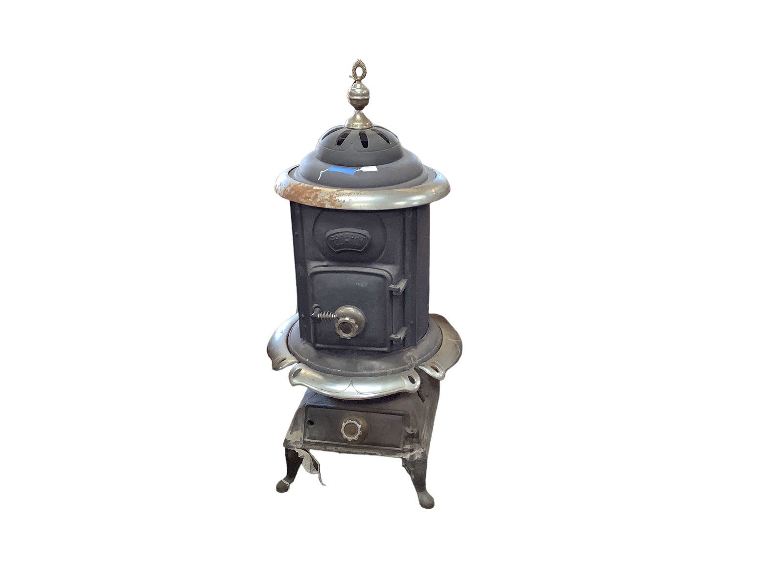 Comfort Stove Company Pot Belly Stove with Chrome Trim: Comfort Stove Company Pot Belly Stove with Chrome Trim 55" Tall
