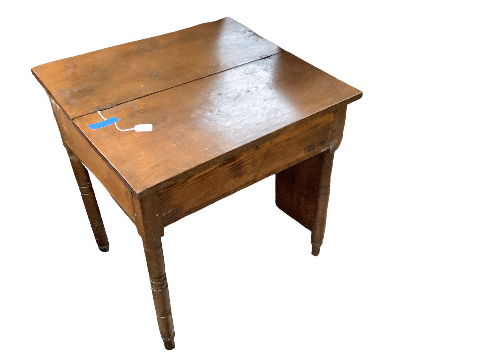 Oak Lift Lid School Desk with Turn Legs: Oak Lift Lid School Desk with Turn Legs 26.5"x26.5"x30"
