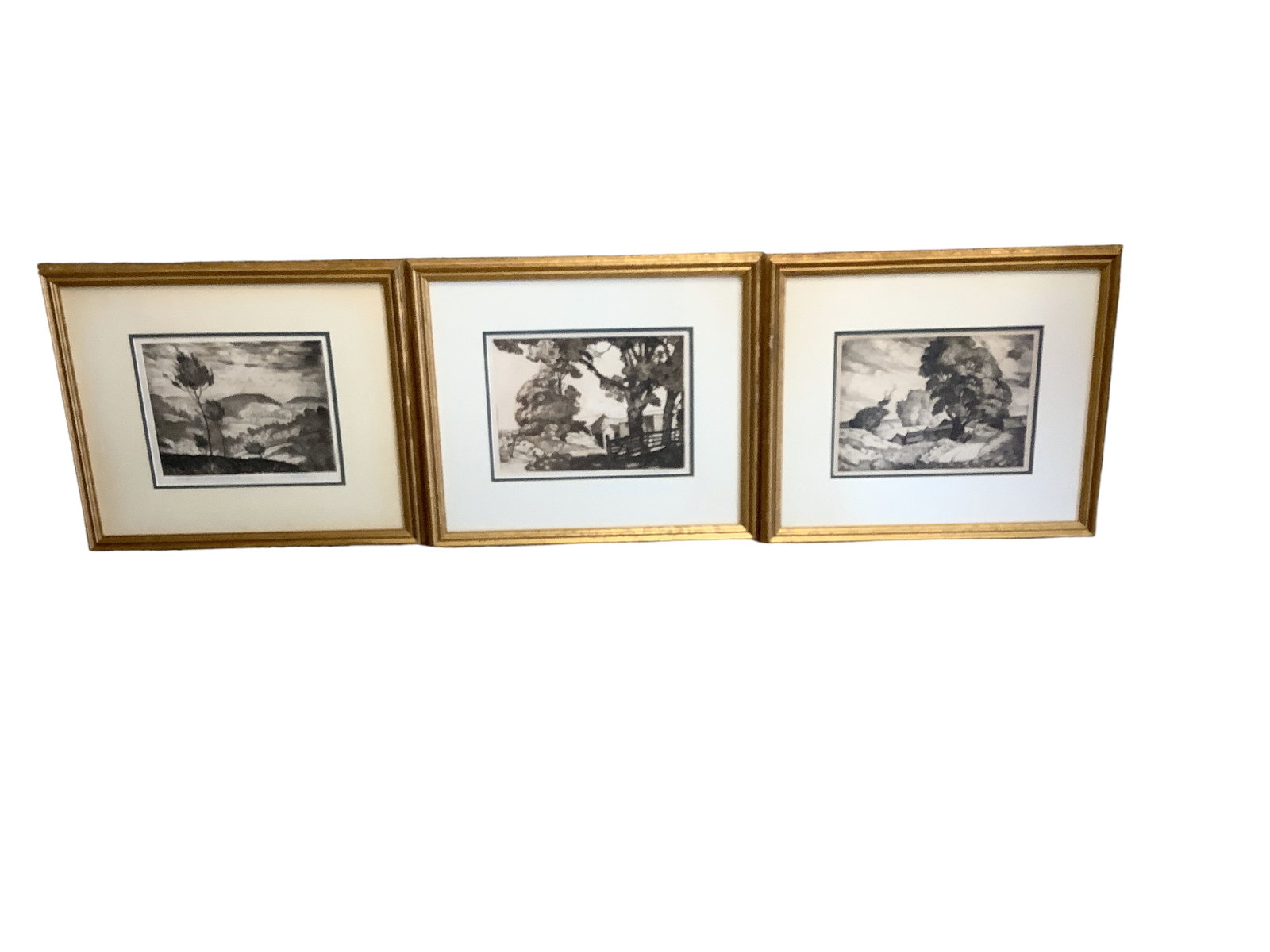 (3) Lithographs: (3) Lithographs Identically matted and framed, two of the three are signed ìAlfred Feinbergî, the third has no visible signature. Each measures 20îL x 17îH.