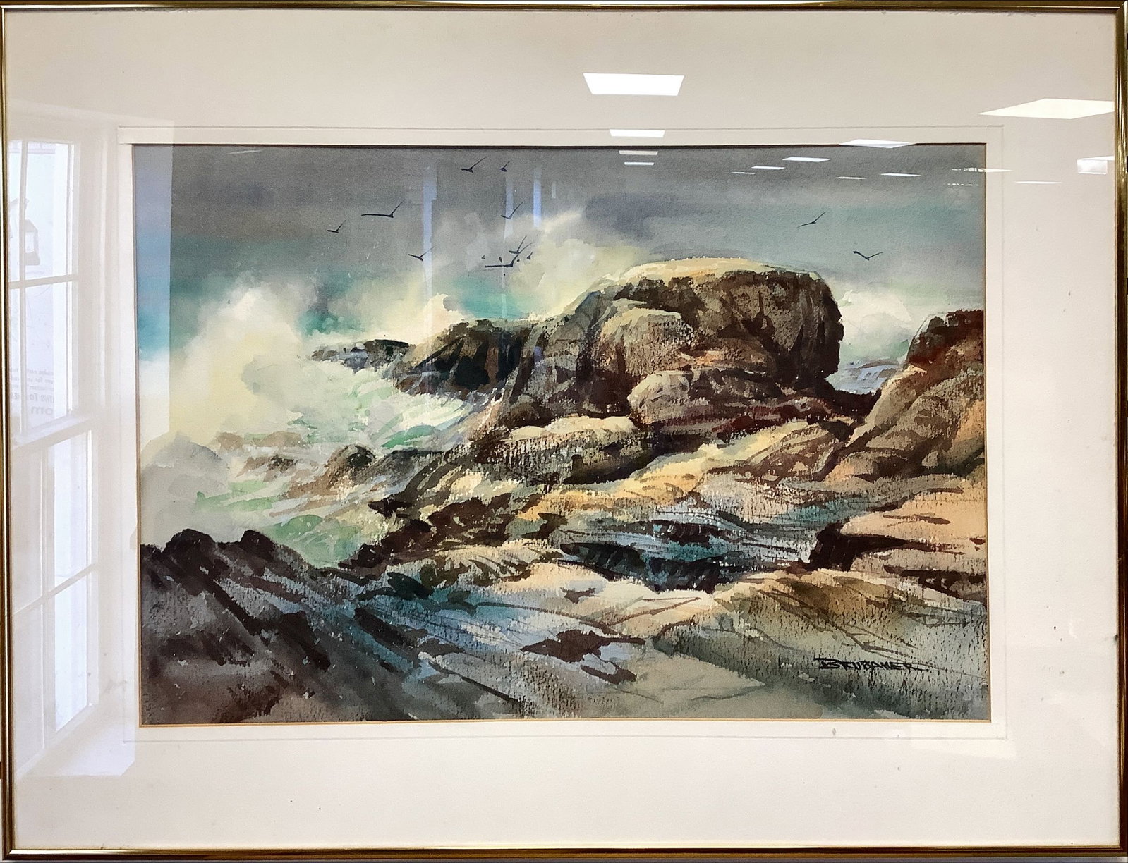Signed, Framed Watercolor, ëLandscapeí: Signed, Framed Watercolor, ëLandscapeí Signature LR ëBrubakerí, 27.25îL x 20.25îH.