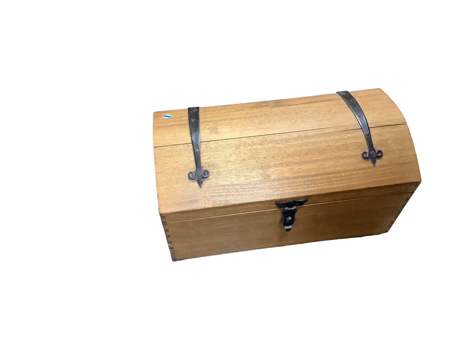 Small Blond Wood Dome Top Trunk with Hand Forged Hardware (1 of 3)