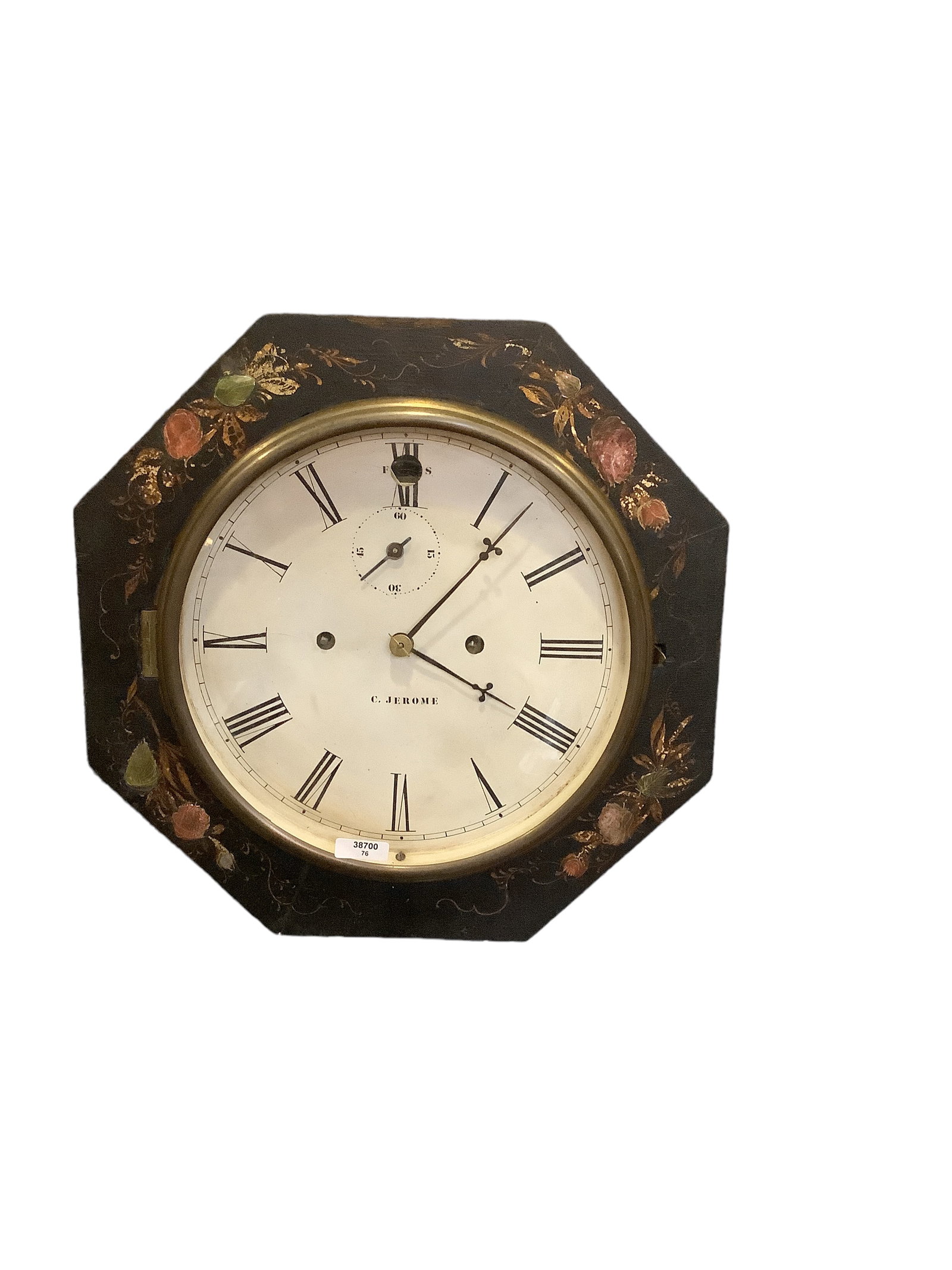 1860 Jerome Calendar Clock With Seconds Bit: 1860 Jerome Calendar Clock With Seconds Bit 11.5î tall.