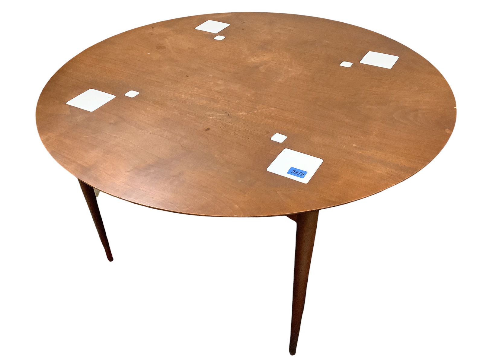 Mid Century Modern Round Table: Mid Century Modern Round Table 45î d x 25î tall. Top has four large tiles and four small tiles.