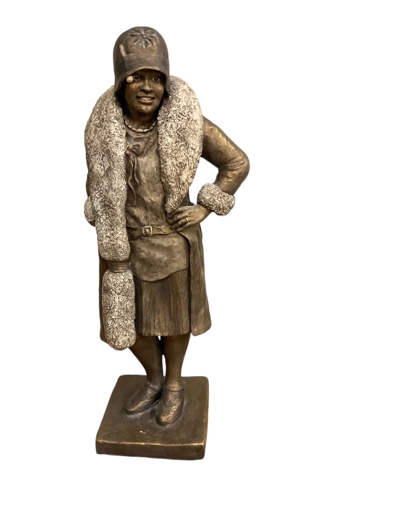 Joan Wobst, 1934-2023, Woman in Fur Stole, Pottery, 18 x 8 in. (45.7 x 20.3 cm.): Joan Wobst 1934-2023 Woman in Fur Stole Pottery Based on an image from ìA True Likeness: The Black South of Richard Samuel Robertsî. This is Annie Mae Manigault. (1907-1976) After graduating