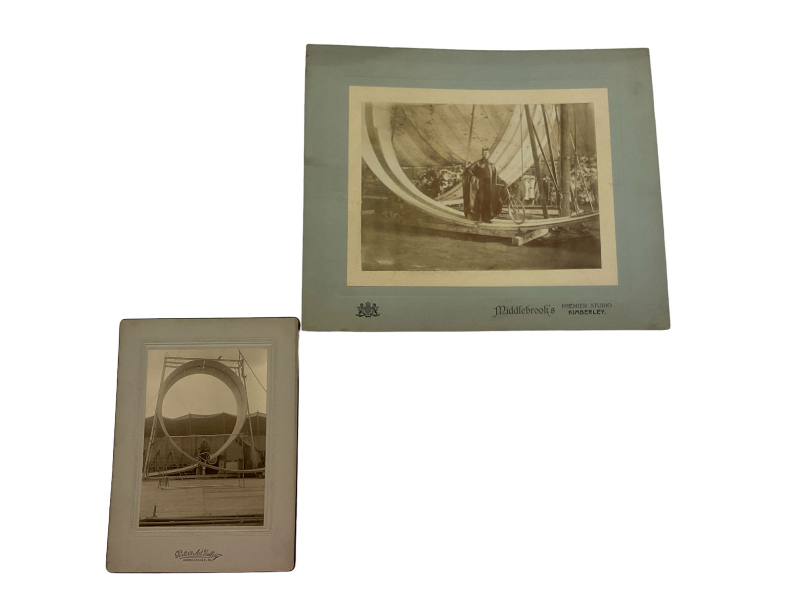 CONN BAKER AKA ALLO DIAVOLO, AMERICAN DAREDEVIL., DIAVOLO , LOOPING THE LOOP ON A BICYCLE. (2) (1 of 5)