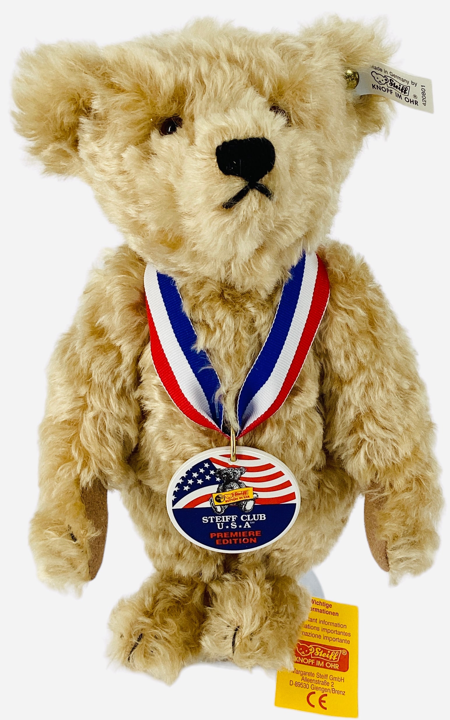 Steiff Club U.S.A. Premiere Edition "Sam" Teddy Bear (1 of 3)