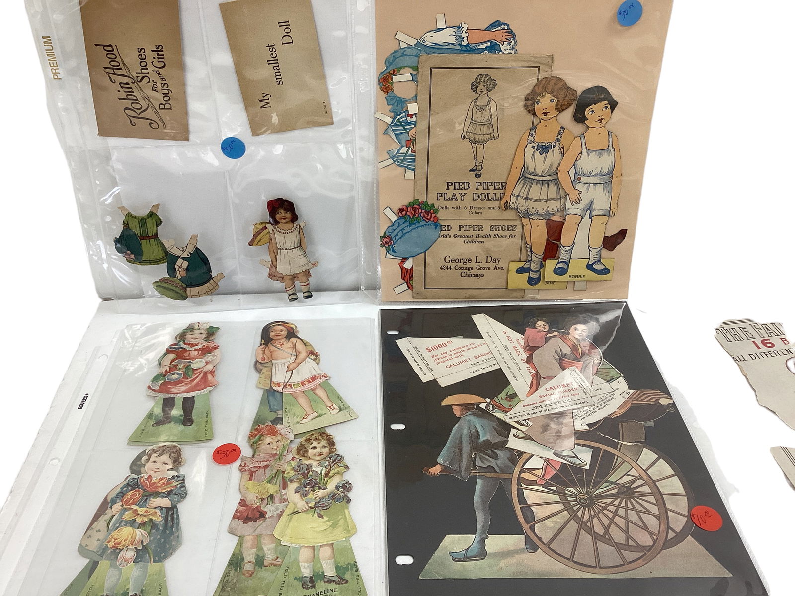 22 Pages of Cut & Uncut Advertising & Paper Dolls: 22 Pages of Cut & Uncut Advertising & Paper Dolls Includes advertisers Nabisco, Sunshine, Shaker Salt, None Such New England Mince Meat, Czar Baking Powder, Holsum Bread & many more.