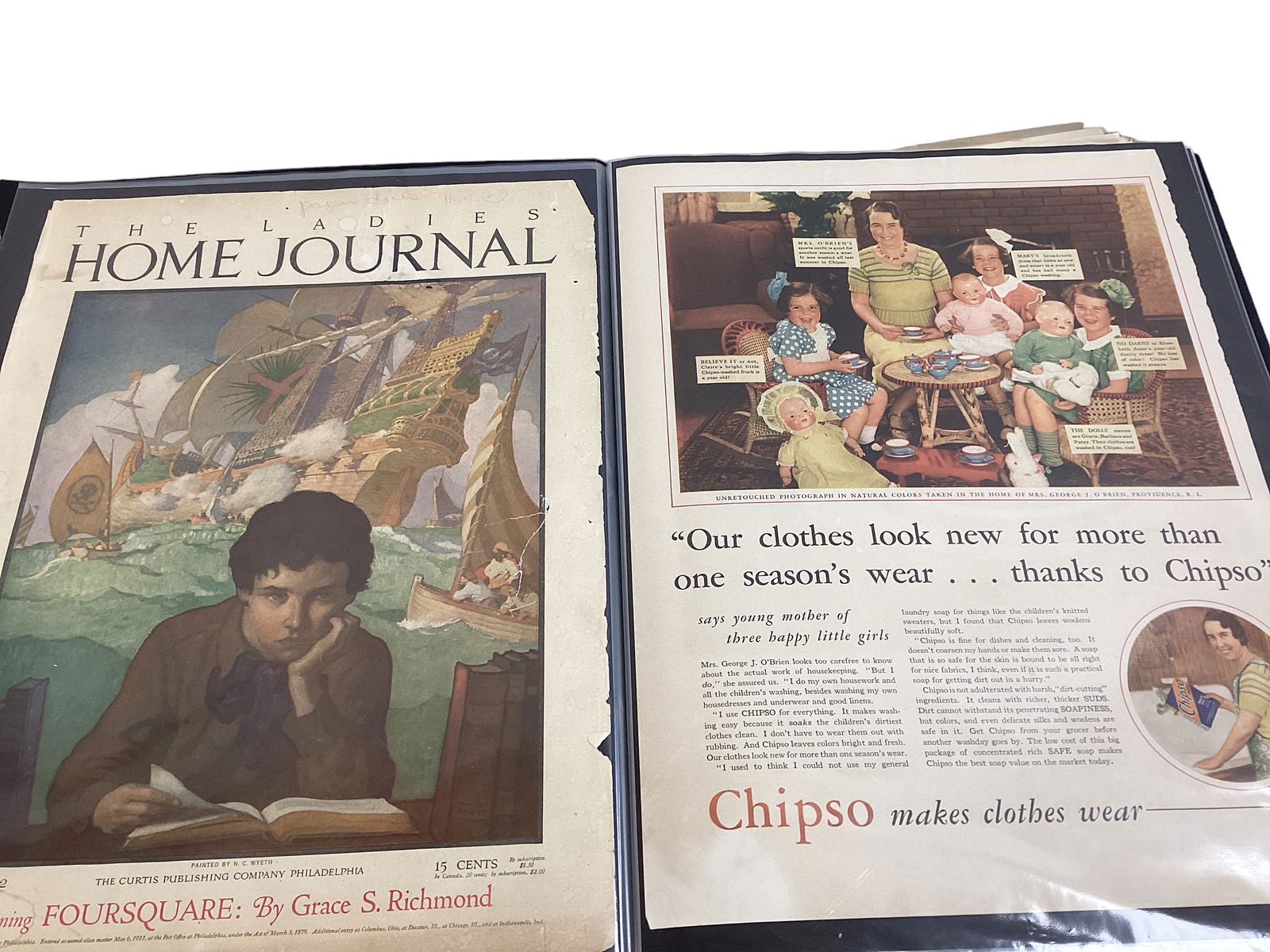 Advertising for Children from 1920ís to 1980ís: Advertising for Children from 1920ís to 1980ís Pages from magazines, includes Kelloggís Pep cereal, Chipso soap, Dy-Dee doll by Effanbee, Campbells, Milton Bradley, Cabbage Patch by New