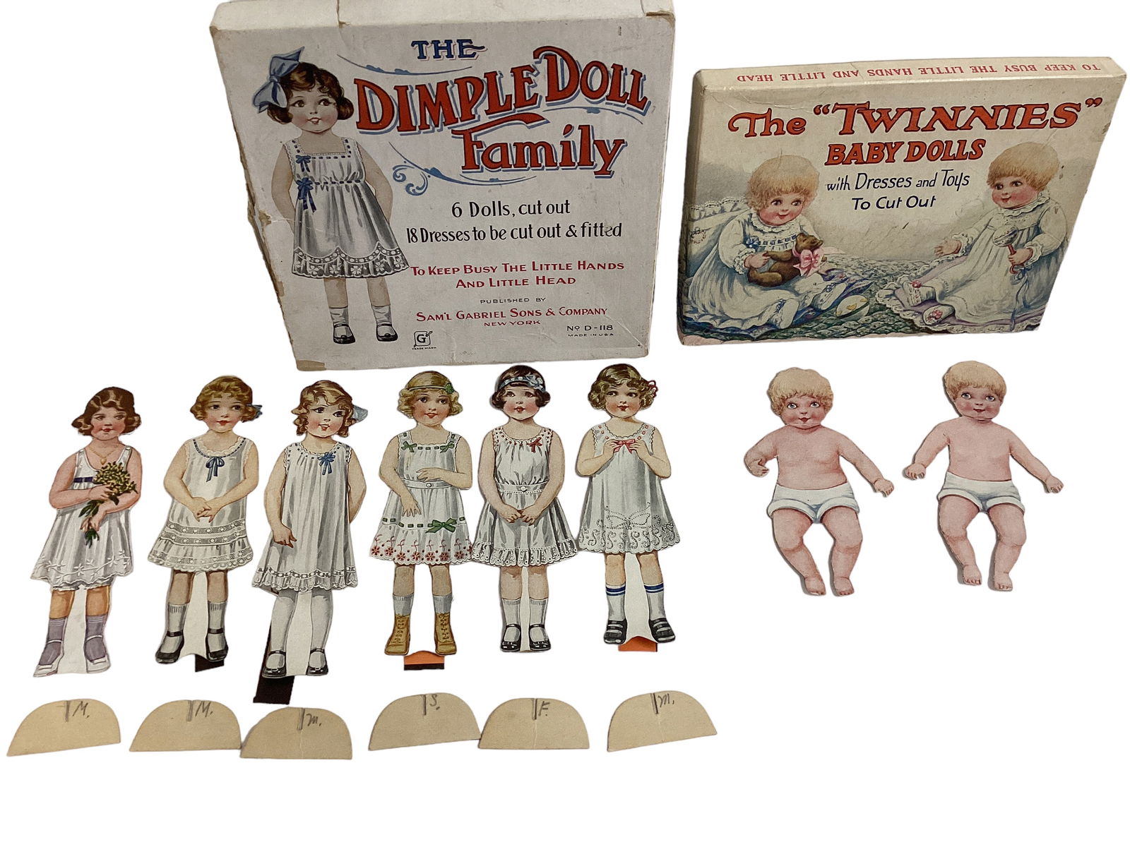Vintage ìThe Dimple Doll Familyî Cardboard Cut Dolls, ìThe ìTwinniesî Baby (1 of 8)