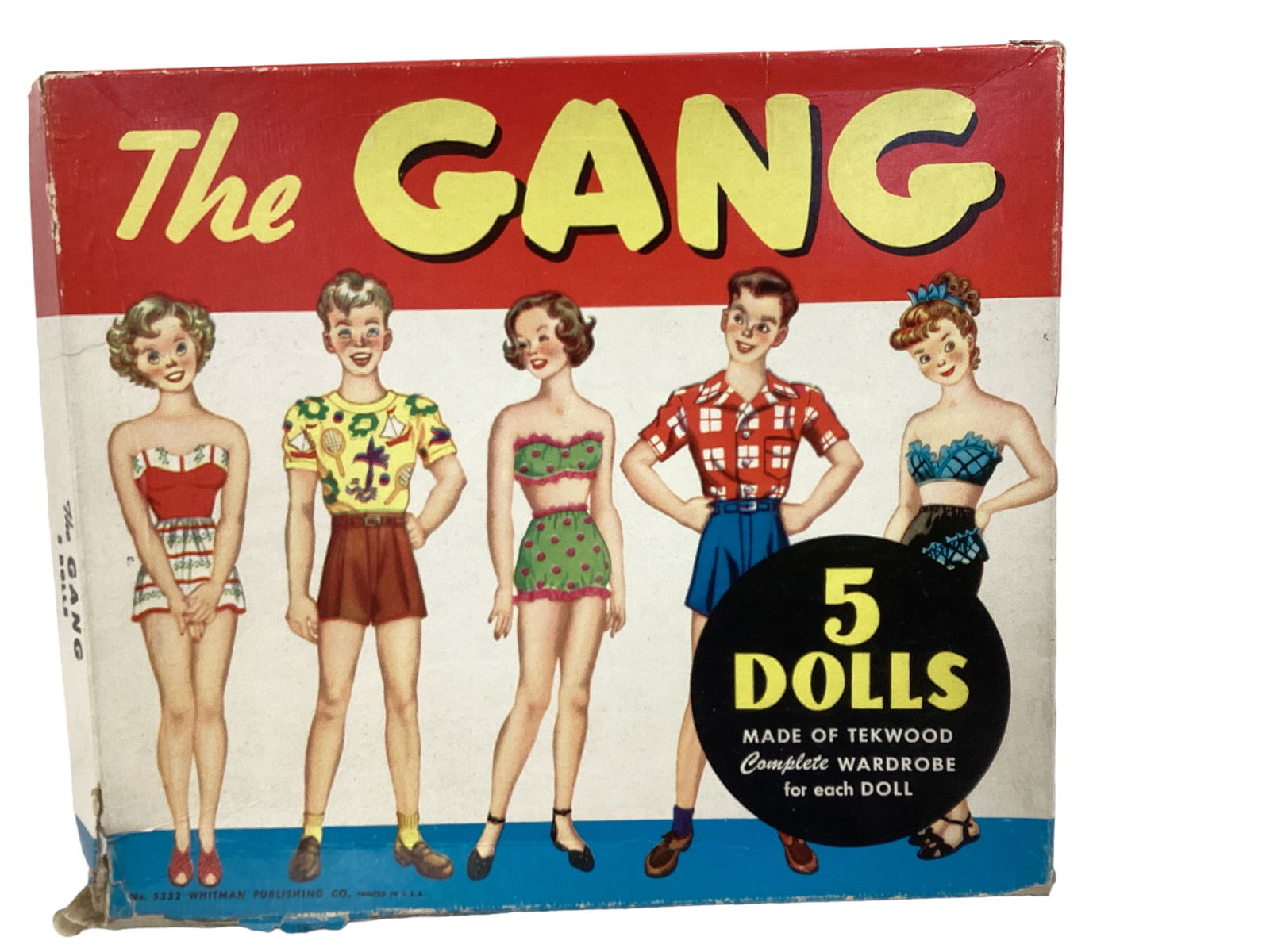 ìThe Gangî, 1950ís Tekwood Doll Set: ìThe Gangî, 1950ís Tekwood Doll Set Tekwood is thin wood ìlaminatedî between thin paper or cardboard. Very sturdy. This comes with all 5 figures, stands, and cut/ uncut wardro