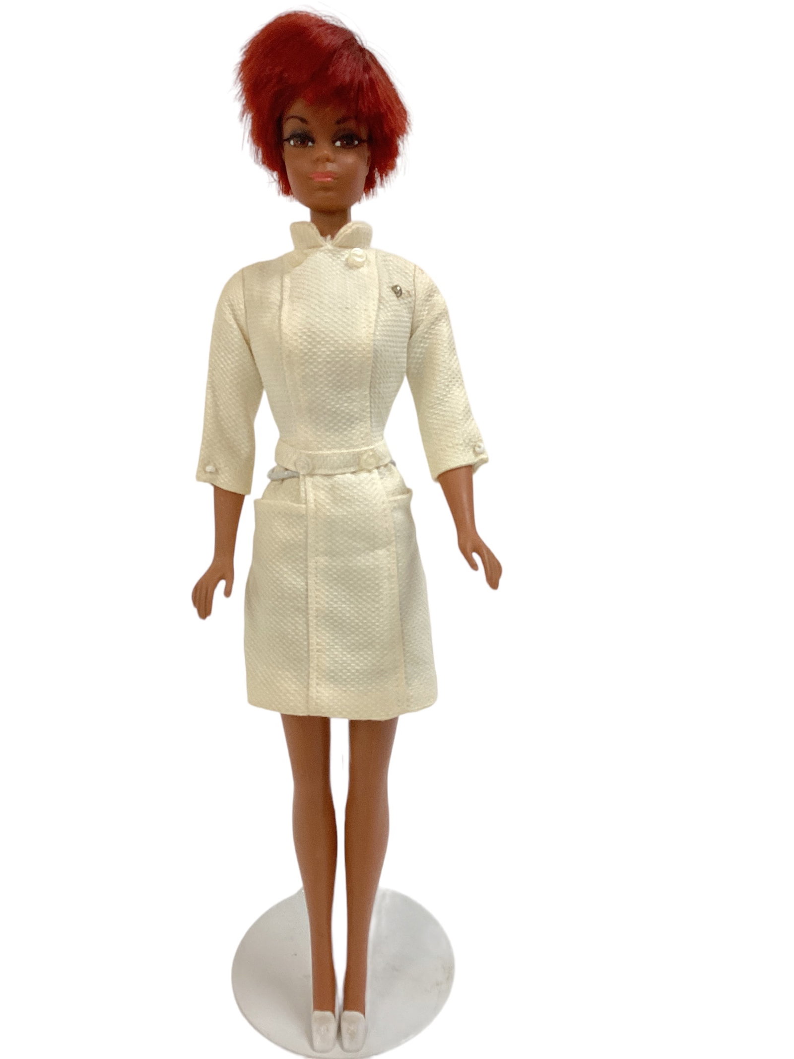 NURSE JULIA IN HER ORIGINAL NURSE OUTFIT: NURSE JULIA IN HER ORIGINAL NURSE OUTFIT (1) Beautiful Julia with her bright red hair, long eyelashes, TNT, legs click 3 times and holds pose.- very clean body. Julia is wearing her original nurse out