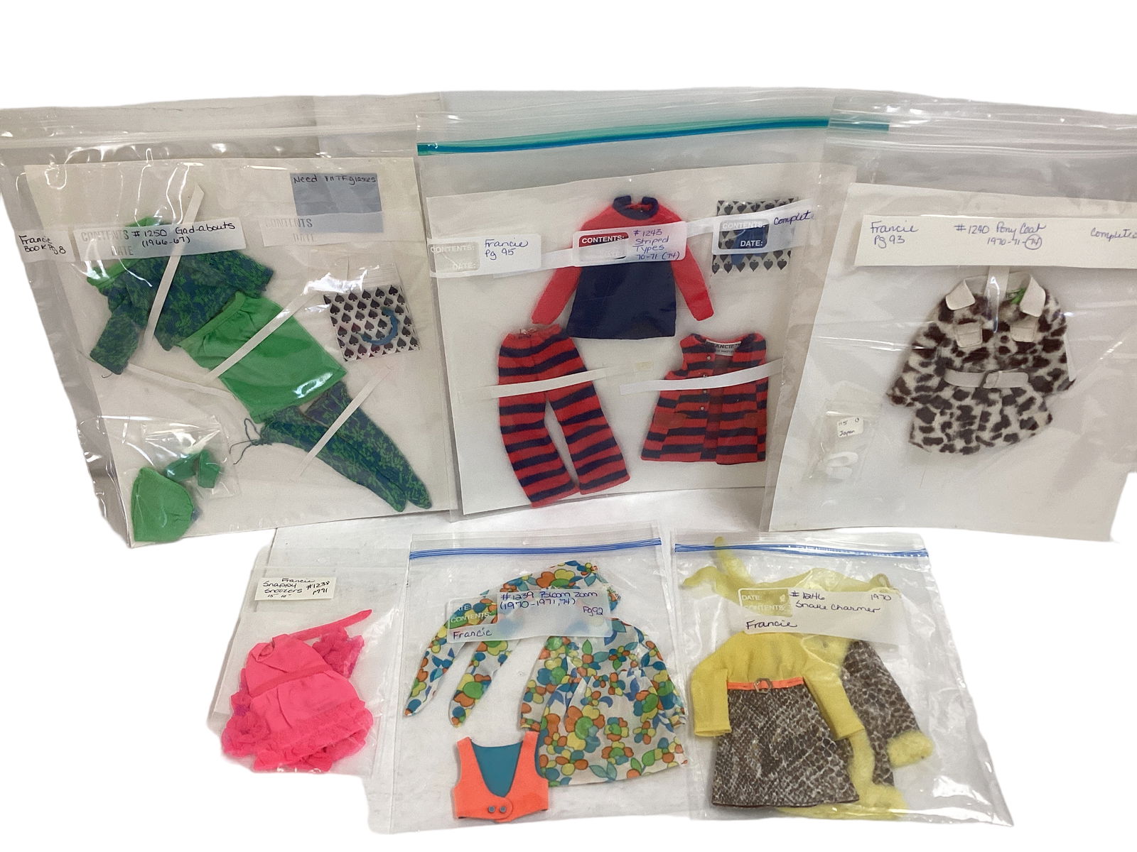 Francie Clothes, 3 Partial & 3 Complete Sets, No Packaging (1 of 9)