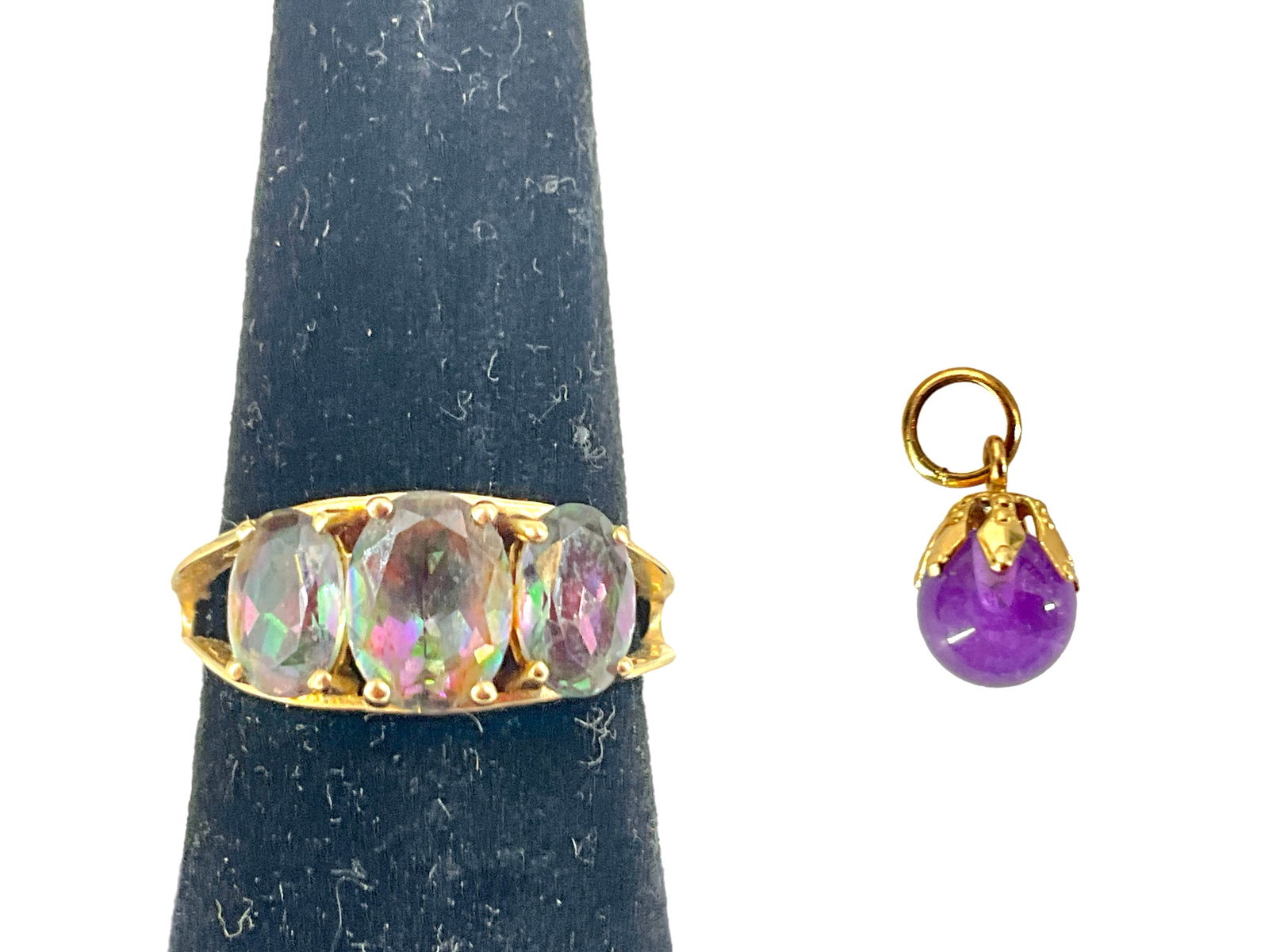 Mystic Topaz Ring and Amethyst Pendant (1 of 7)