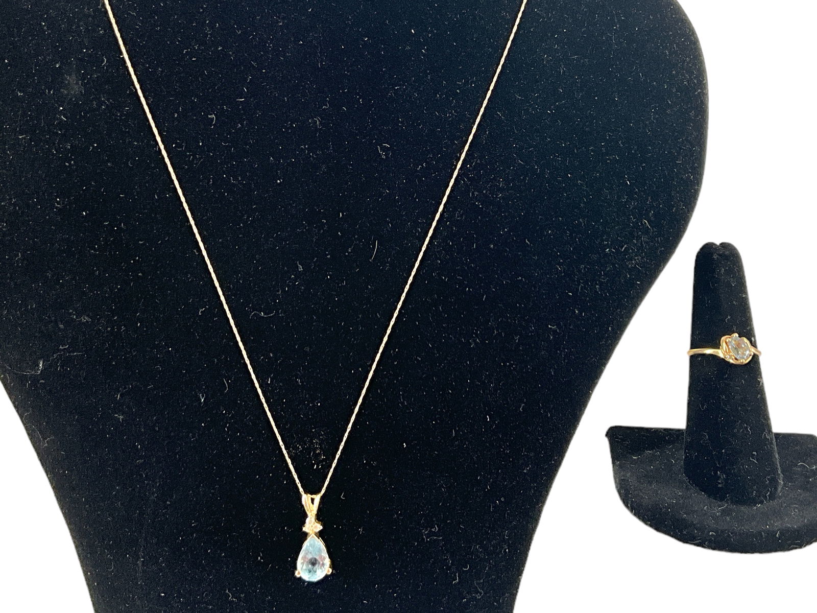 14k Topaz Ring and Necklace Set (1 of 9)