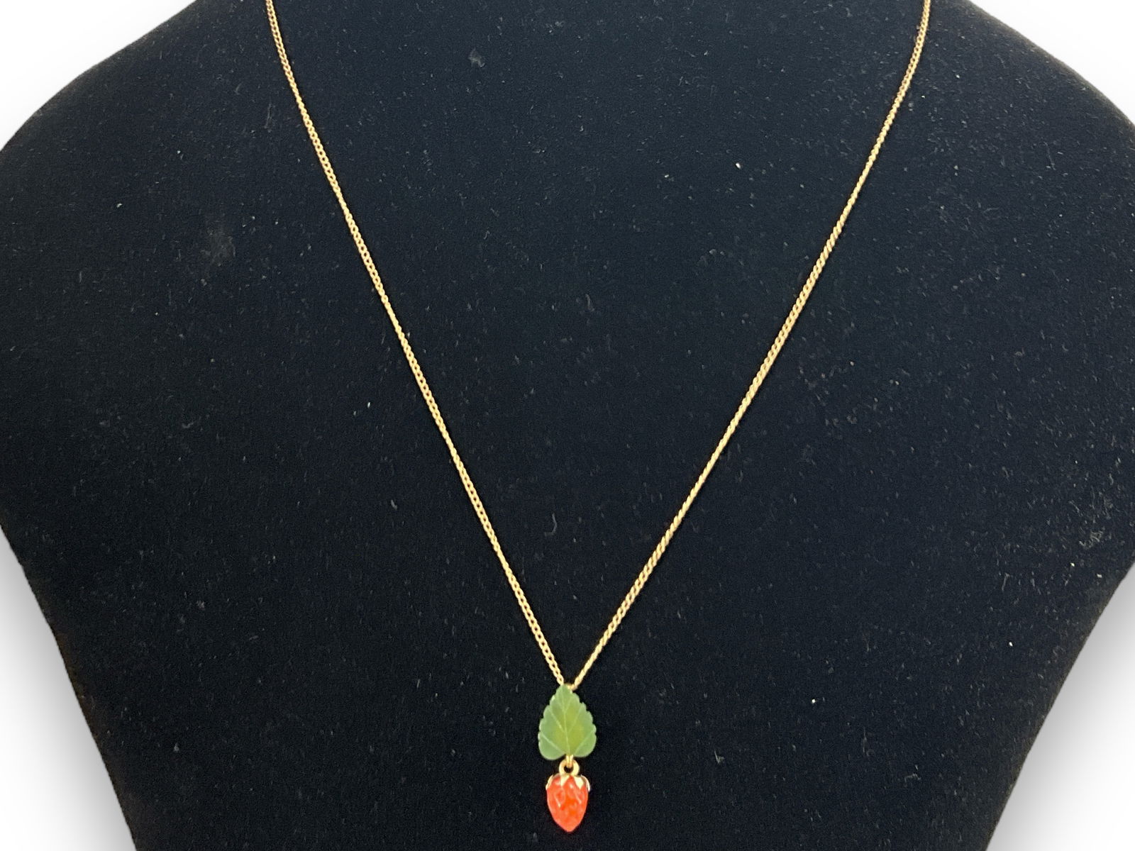Darling Strawberry Pendant of Coral and Jade (1 of 5)