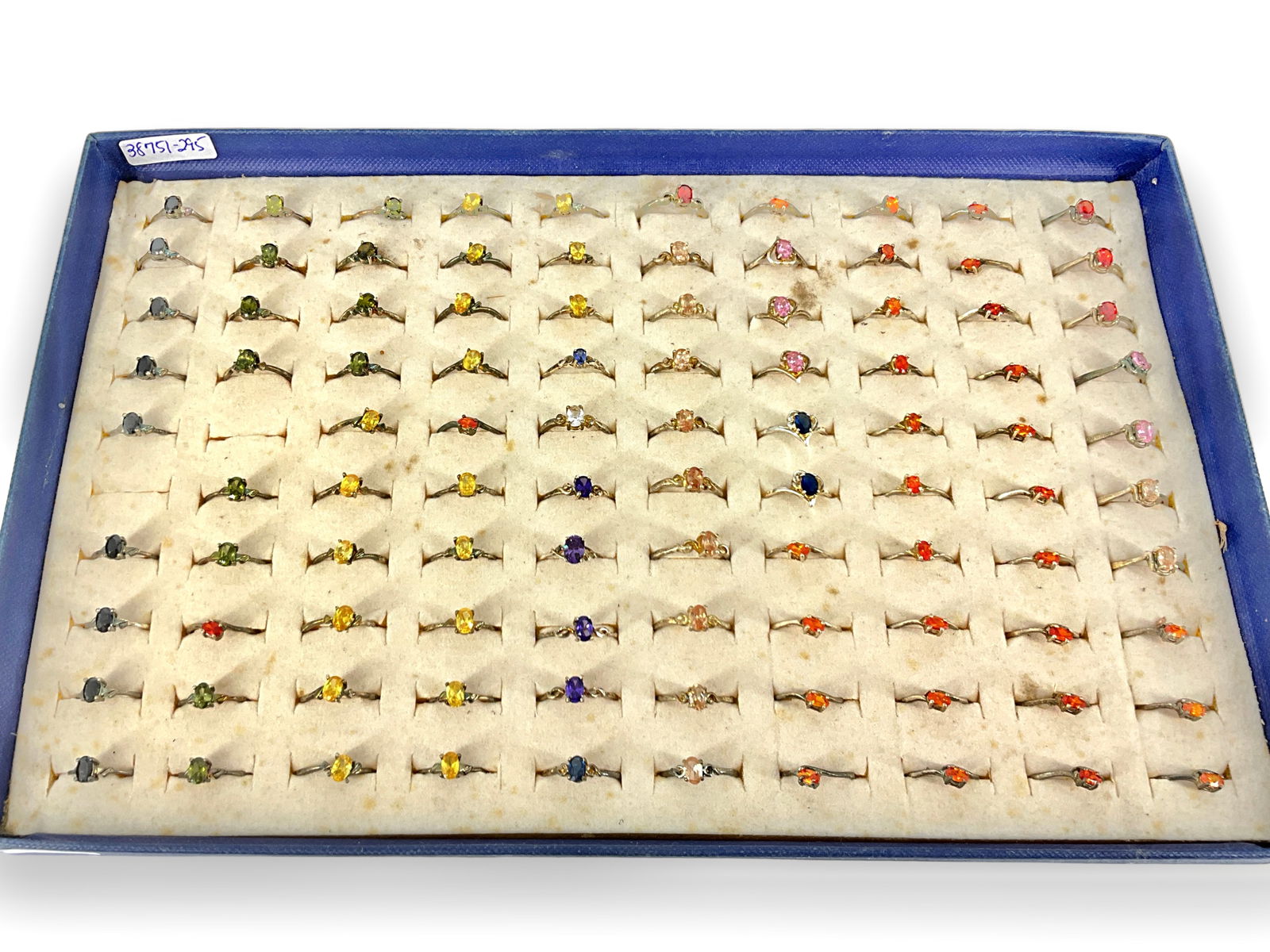 Multi-Color CZ Silver-Tone Rings (1 of 5)