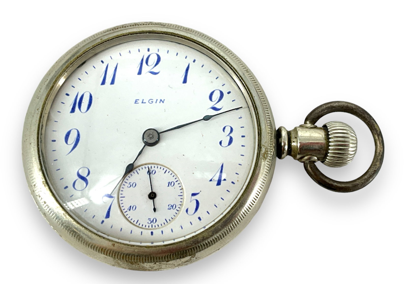 Elgin Pocket Watch with "Oresilver" Case: Elgin Pocket Watch with "Oresilver" Case Winds, sets and runs at time of listing. Movement numbered 15782234, grade 316, model 4, circa 1911, size 18s, 15-jewels, ruby balance jewel material, hunting 