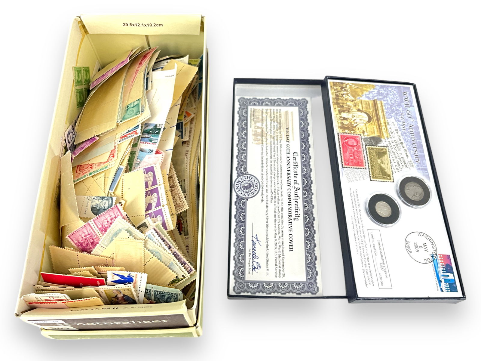 Assortment of U.S. Stamp Blocks and Stamps + Commemorative Cover with Stamps/Coins (1 of 8)