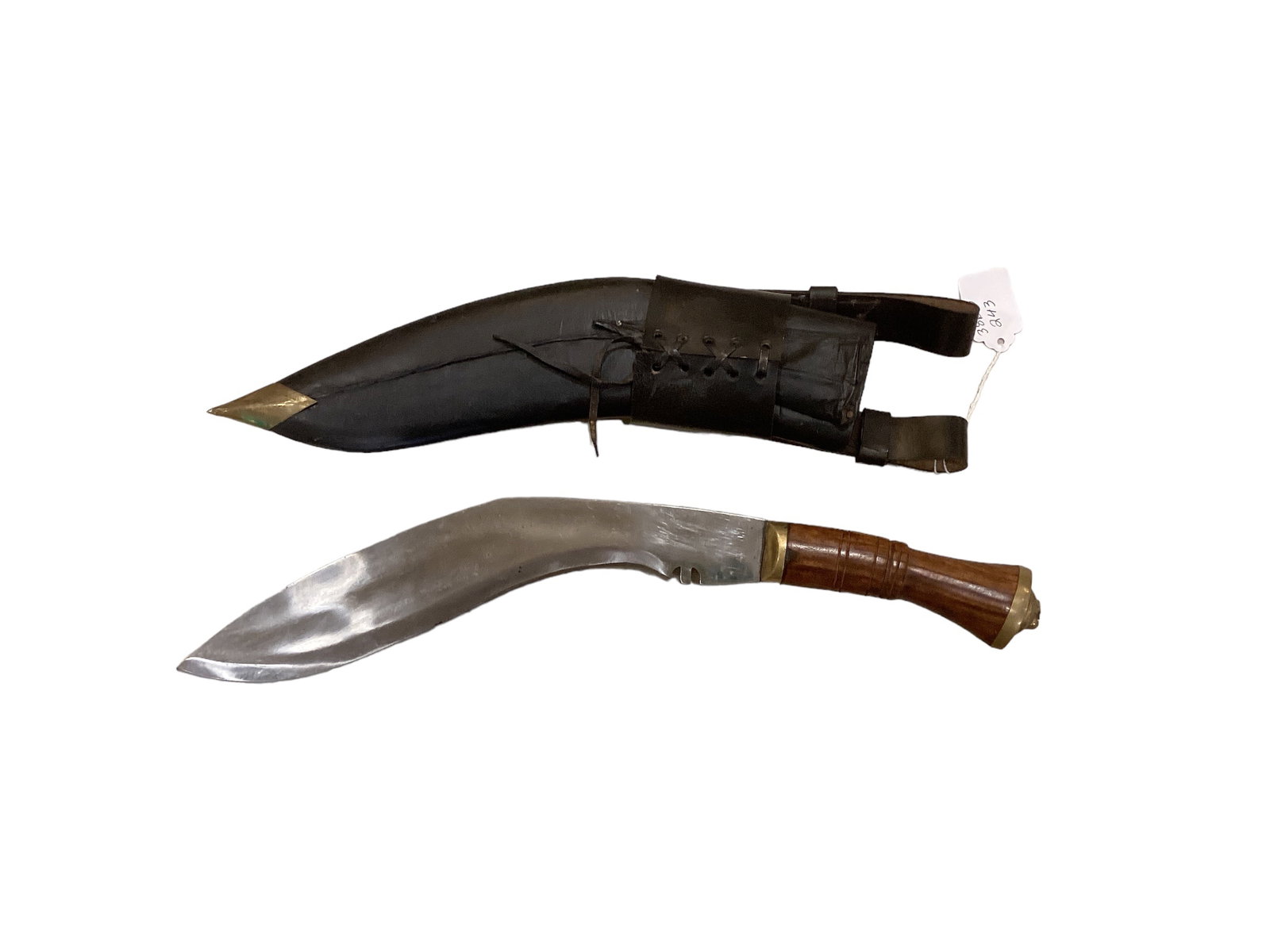 Kukri In Sheath: Kukri In Sheath Marked India. 17î long overall.