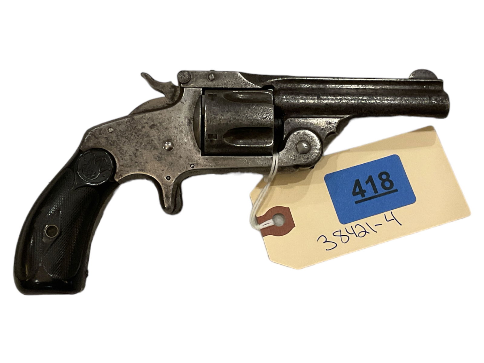 Smith & Wesson Model Tip-up .38 Caliber Revolver SN: 83217: Smith & Wesson Model Tip-up .38 Caliber Revolver SN: 83217 minor wear to revolver. Be aware of additional charges as shipping restrictions require all handguns to ship via Overnight UPS, Adult Signatu