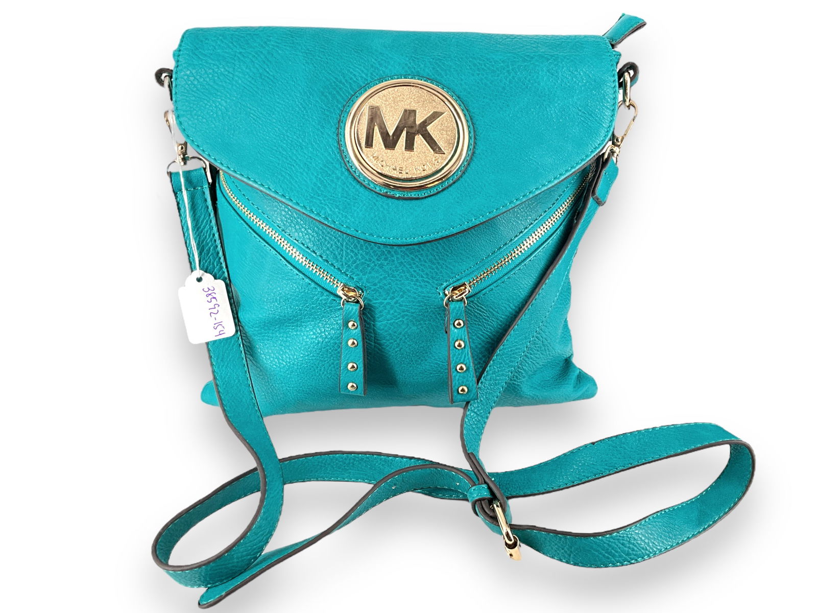 ìMichael Korsî Teal Color Leather Cross-Body Purse (1 of 9)