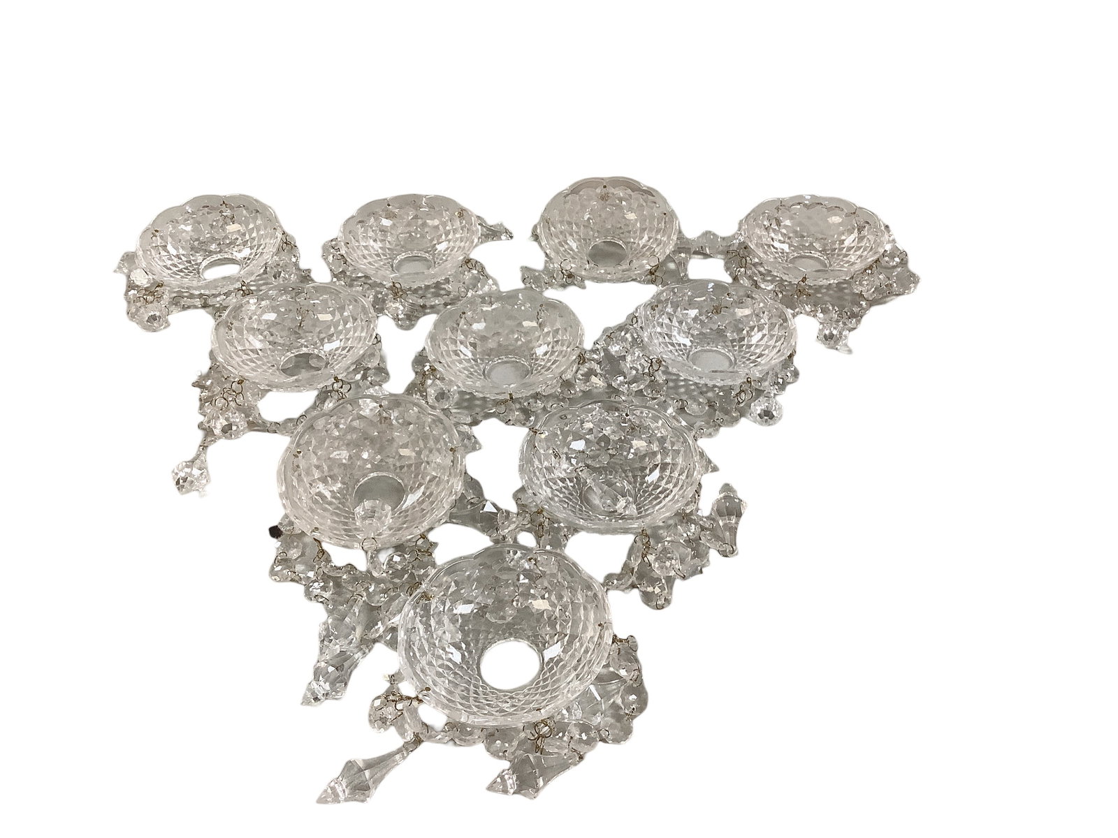 (10) Chandelier Plastic Candle Holder Sleeves With Prisms: (10) Chandelier Plastic Candle Holder Sleeves With Prisms 4î diameter & 4.5î long with prism swags