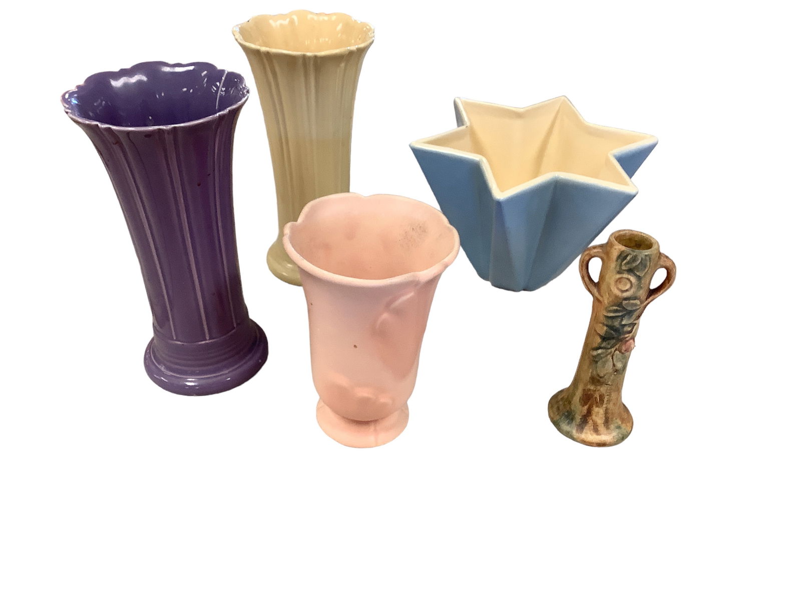 (3) Weller and (2) Fiesta Pottery Vases (1 of 1)