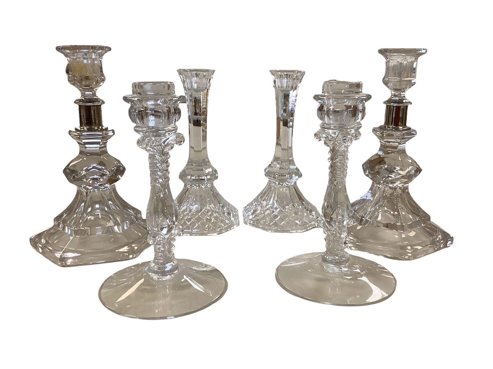 Three Pair of Crystal Candle Sticks. (1 of 4)