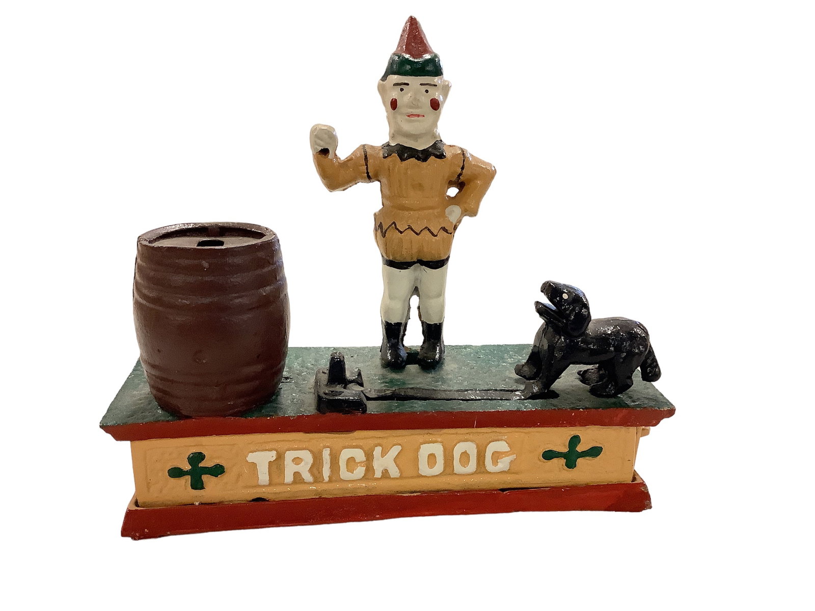 Vintage Trick Dog Cast Iron Mechanical Bank: Vintage Trick Dog Cast Iron Mechanical Bank