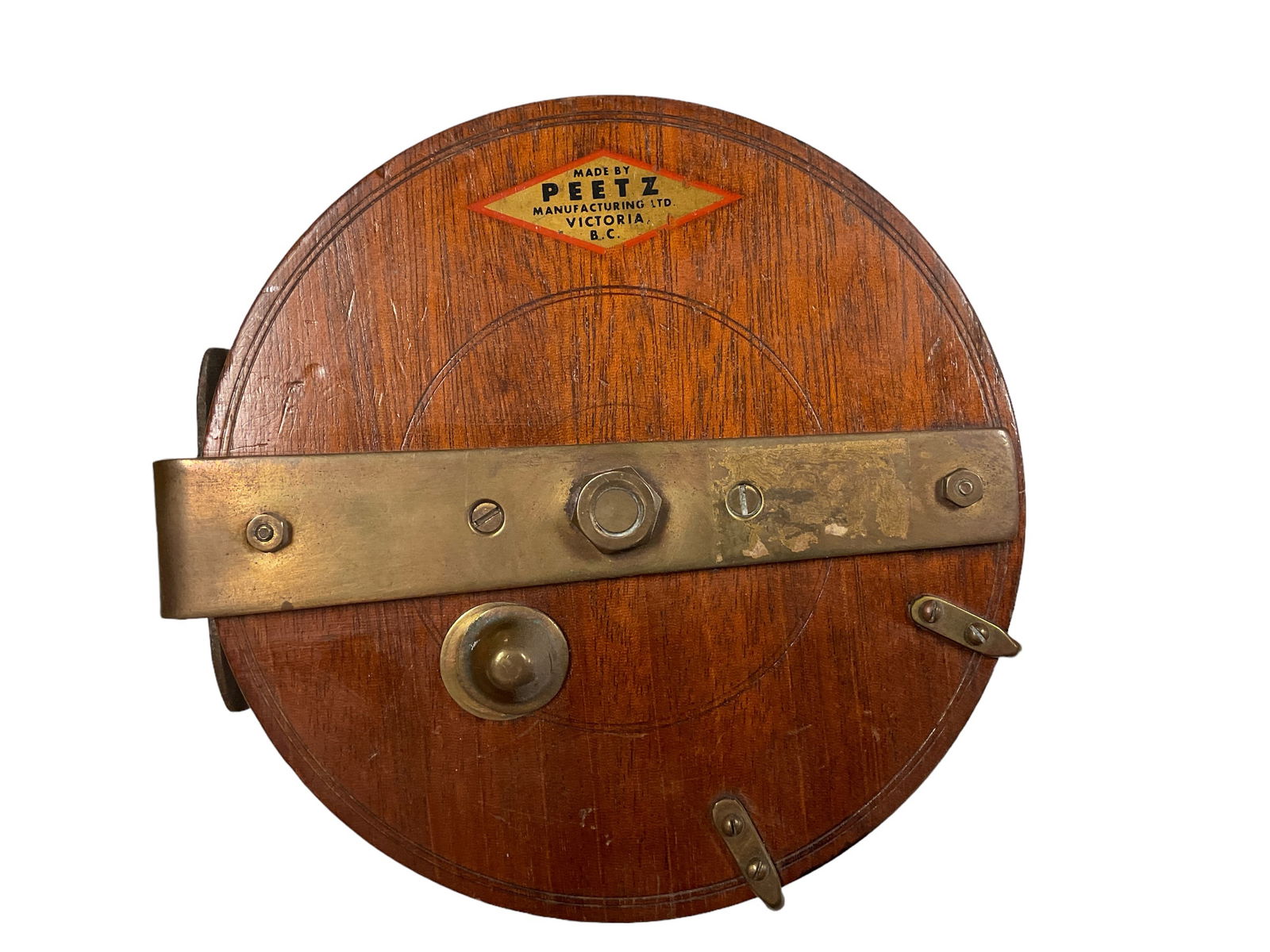 Vintage Wood/Brass “Peetz” Salmon Reel (1 of 2)