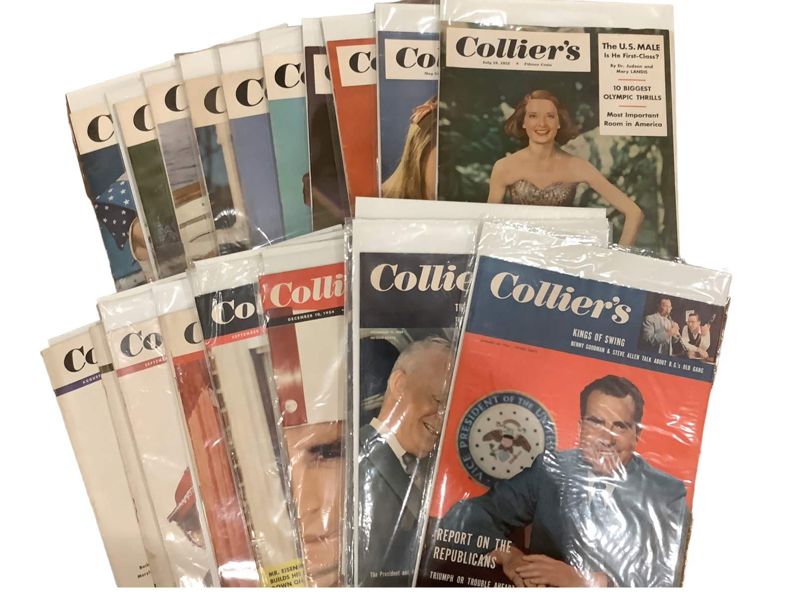 Collierís Magazines: Collierís Magazines 20 Collierís Magazines. Most in plastic. 1950 to 1955.